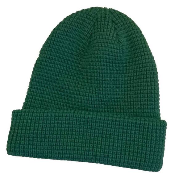 Yea.Nice Premium Beanie Logo Cuffed Flat Waffle Warm Winter Hat - Picture 6 of 8
